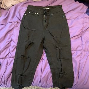 Fashion Nova Ripped Black Jeans